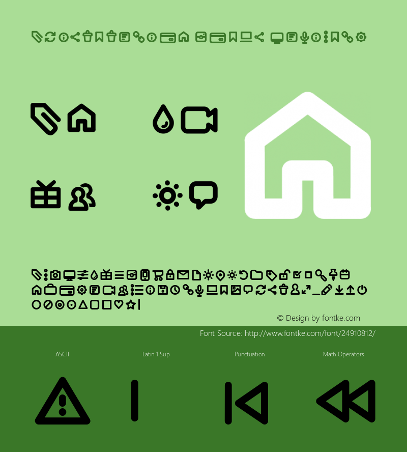 Aristotelica Icons DemiBold Version 1.000 Font Sample