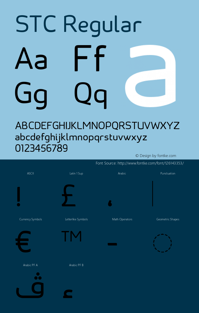 STC Version 1.021 Font Sample