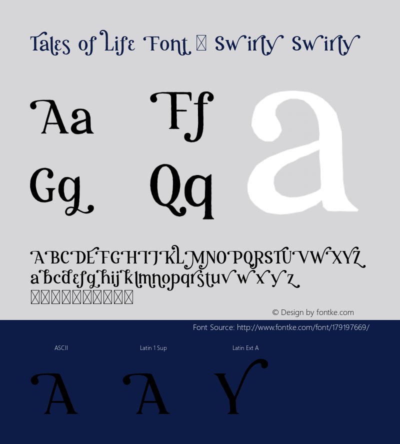 Tales of Life Font - Swirly Version 1.000;hotconv 1.0.109;makeotfexe 2.5.65596图片样张