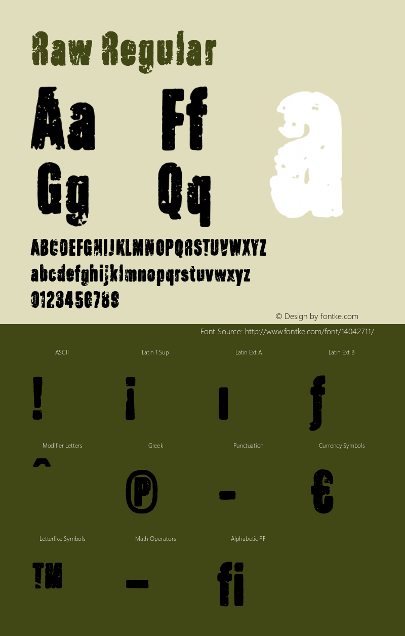 Raw Regular Version 2 Font Sample