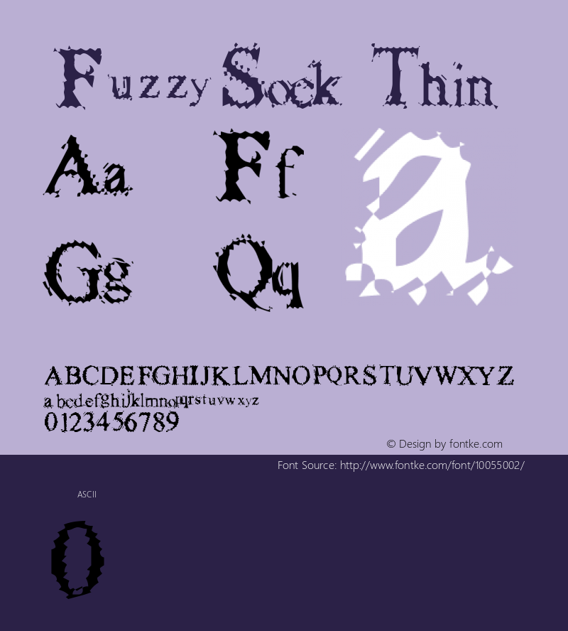FuzzySock Thin 1.0 of this warm and comfortable font Font Sample