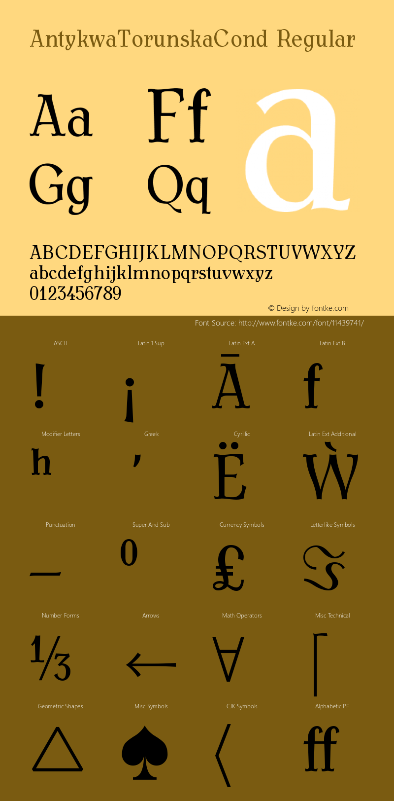 AntykwaTorunskaCond Regular Version 2.08 Font Sample