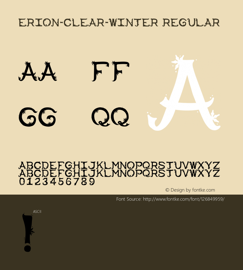 Erion-Clear-Winter Version 1.0 Font Sample