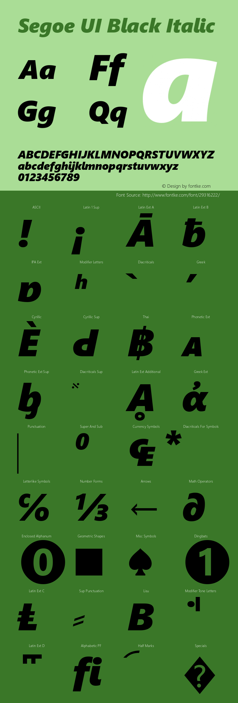 Segoe UI Black Italic Version 2.02 Font Sample