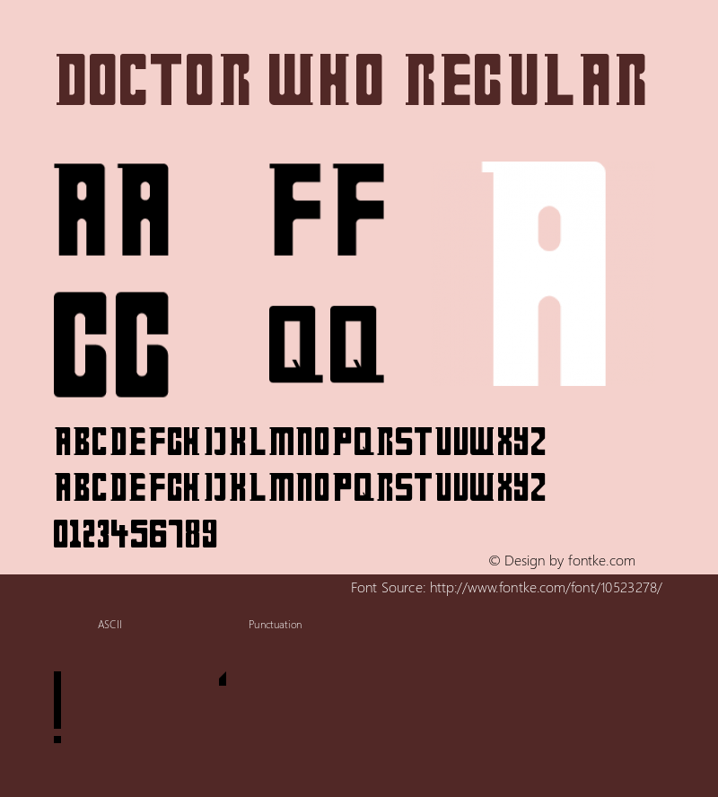 Doctor Who Regular Version 1.0 Font Sample