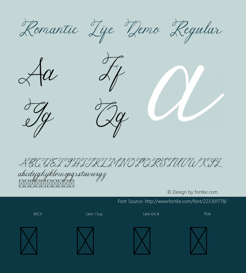 Romantic Life Demo Version 1.001;Fontself Maker 3.5.4图片样张