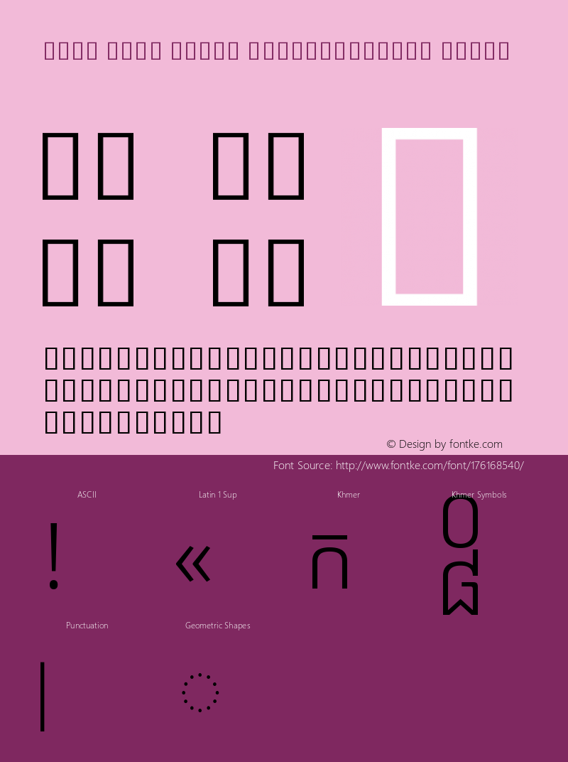 Noto Sans Khmer SemiCondensed Light Version 2.001图片样张