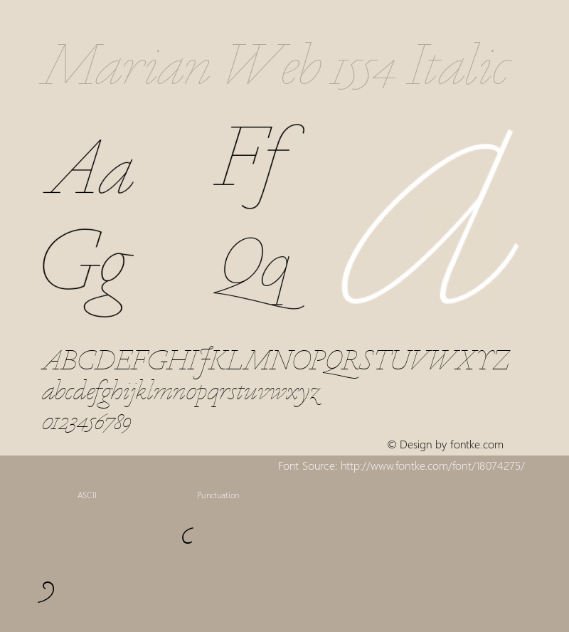 Marian Web 1554 Italic Version 1.1 2014 Font Sample