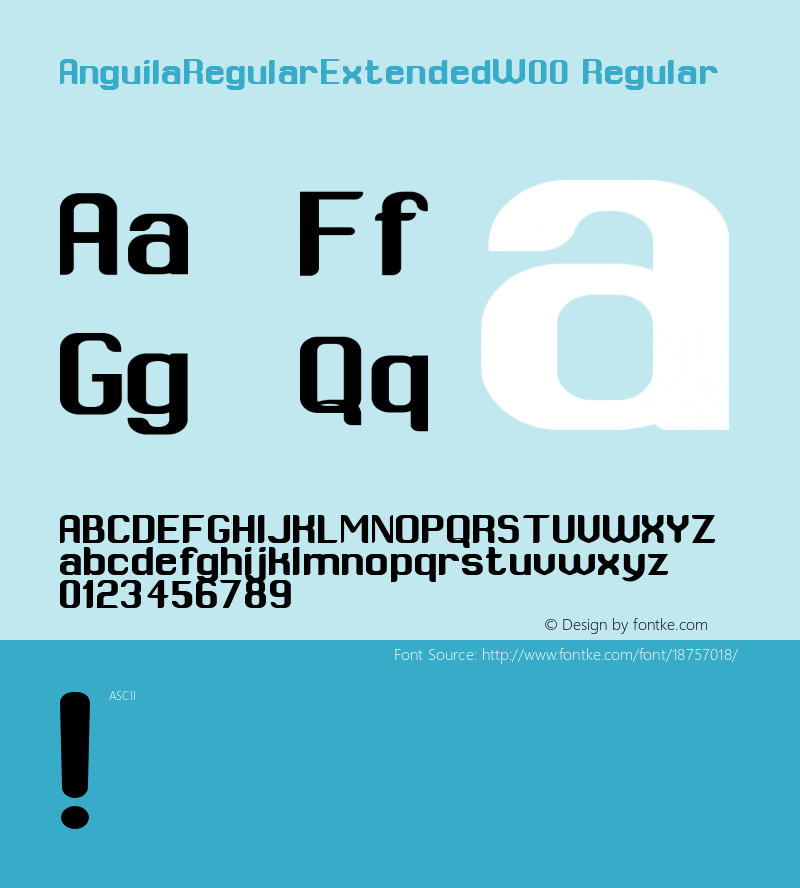 AnguilaRegularExtendedW00 Regular Version 1.60 Font Sample