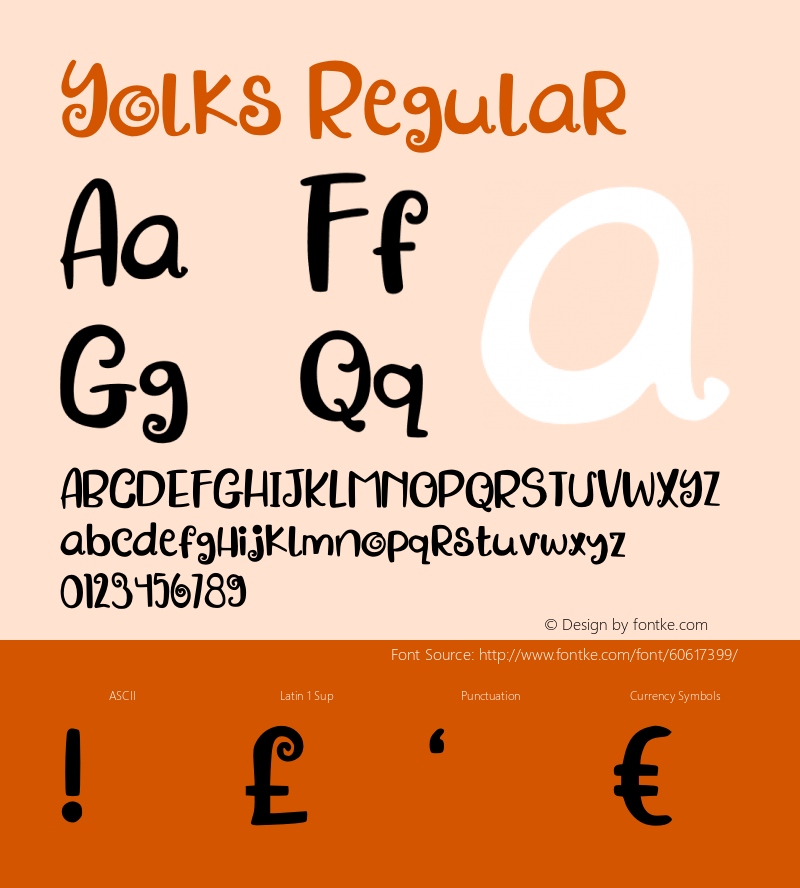 Yolks Version 1.0 Font Sample