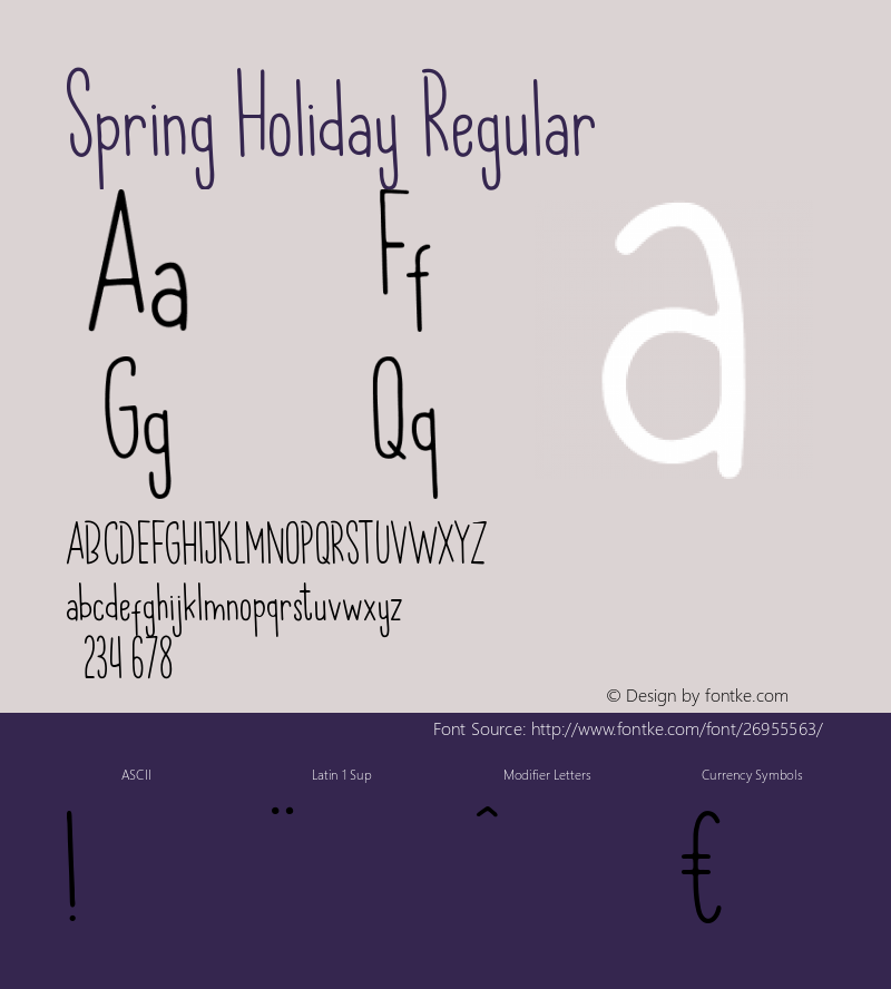 Spring Holiday  Font Sample