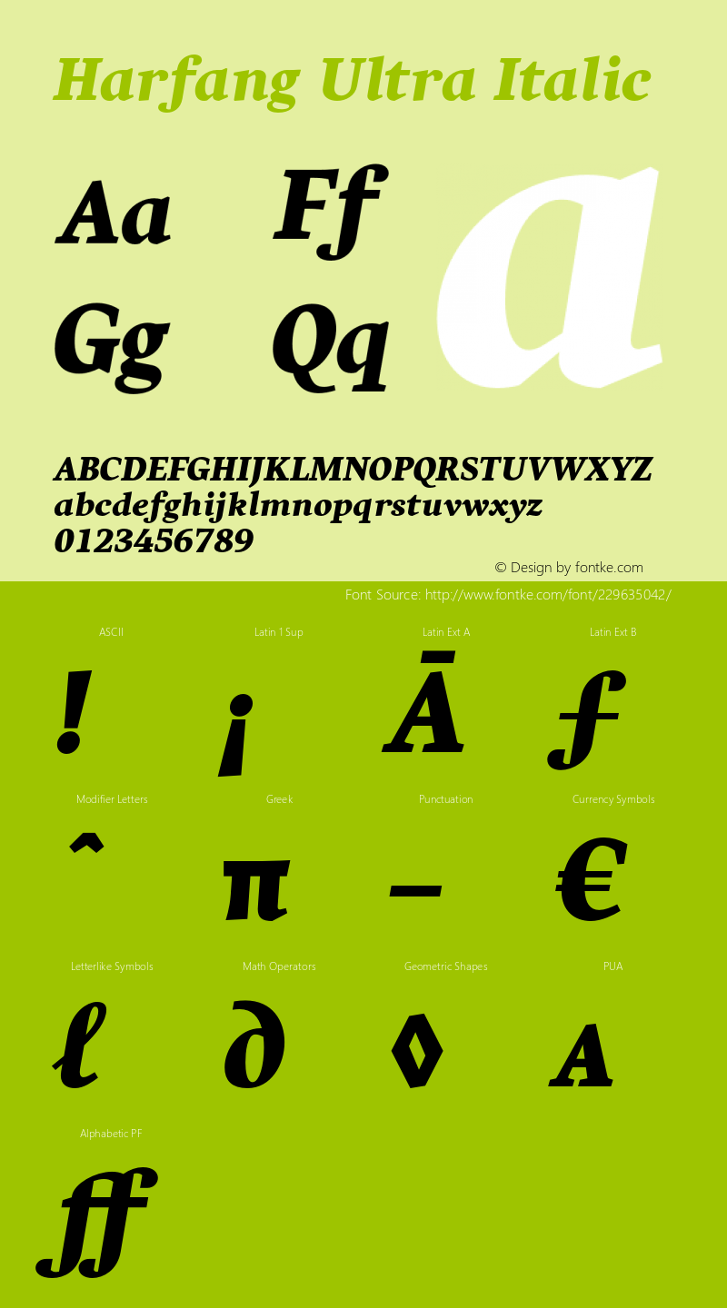 Harfang Ultra Italic Version 2.000图片样张