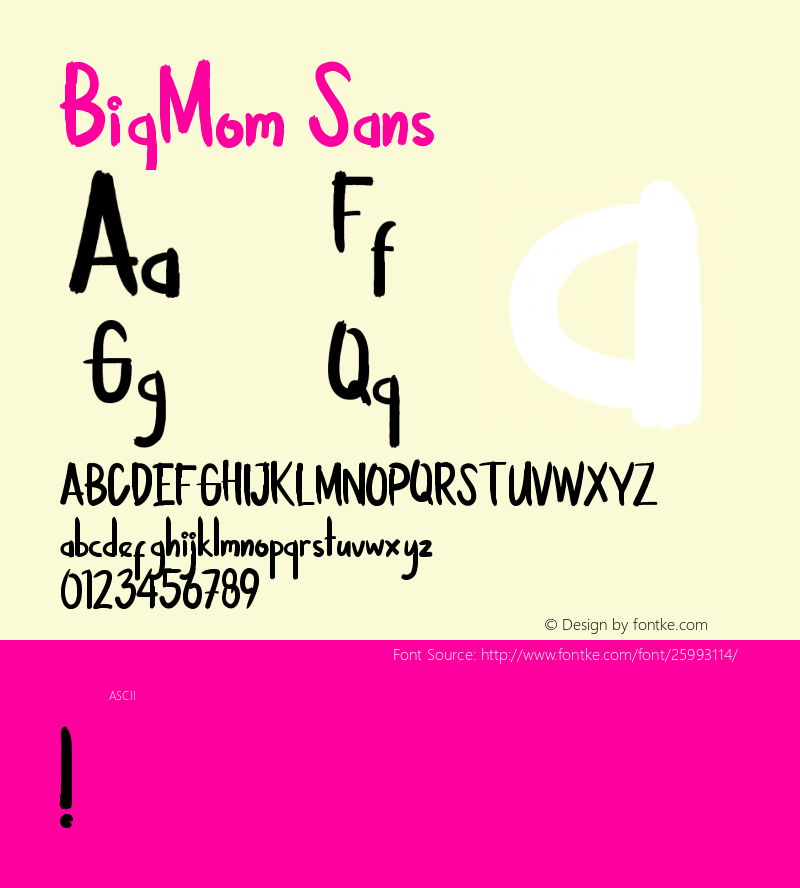 BigMom Sans Version 1.012;Fontself Maker 1.0.8 Font Sample