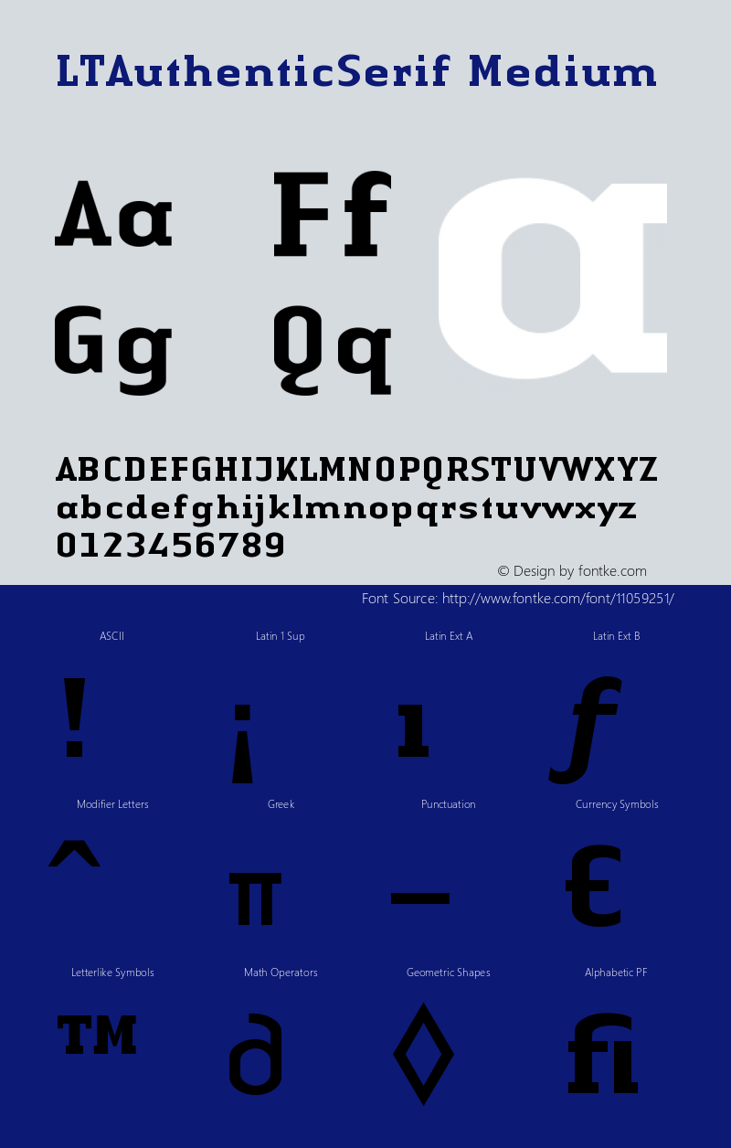 LTAuthenticSerif Medium Version 001.000 Font Sample