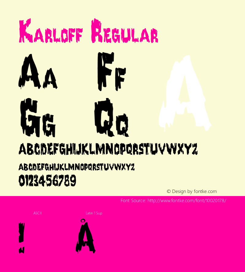 Karloff Regular 1.1 - 1997. Font Sample