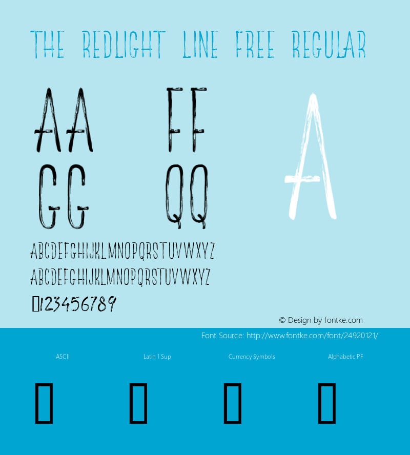 TheRedlightLineFree Version 1.000 Font Sample