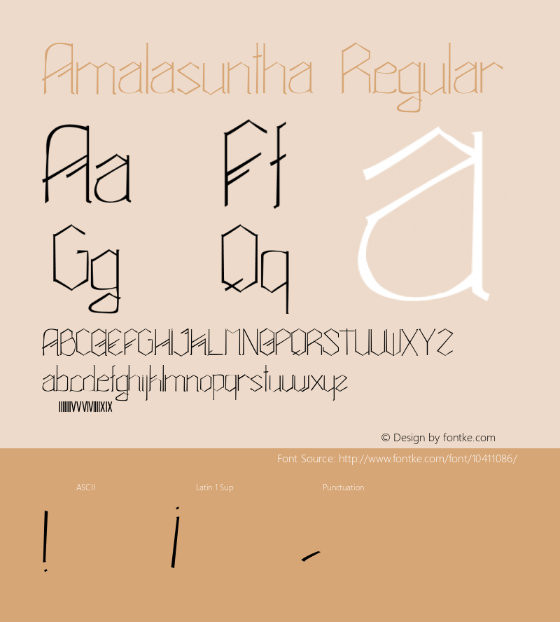 Amalasuntha Regular Version 1.000 Font Sample