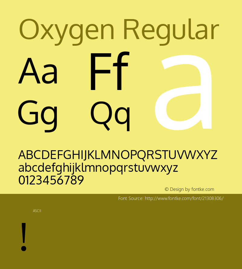 Oxygen Regular  Font Sample