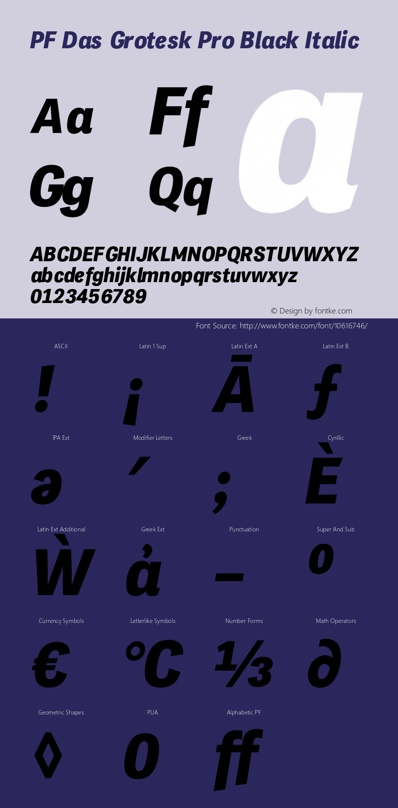 PF Das Grotesk Pro Black Italic Version 2.000 Font Sample