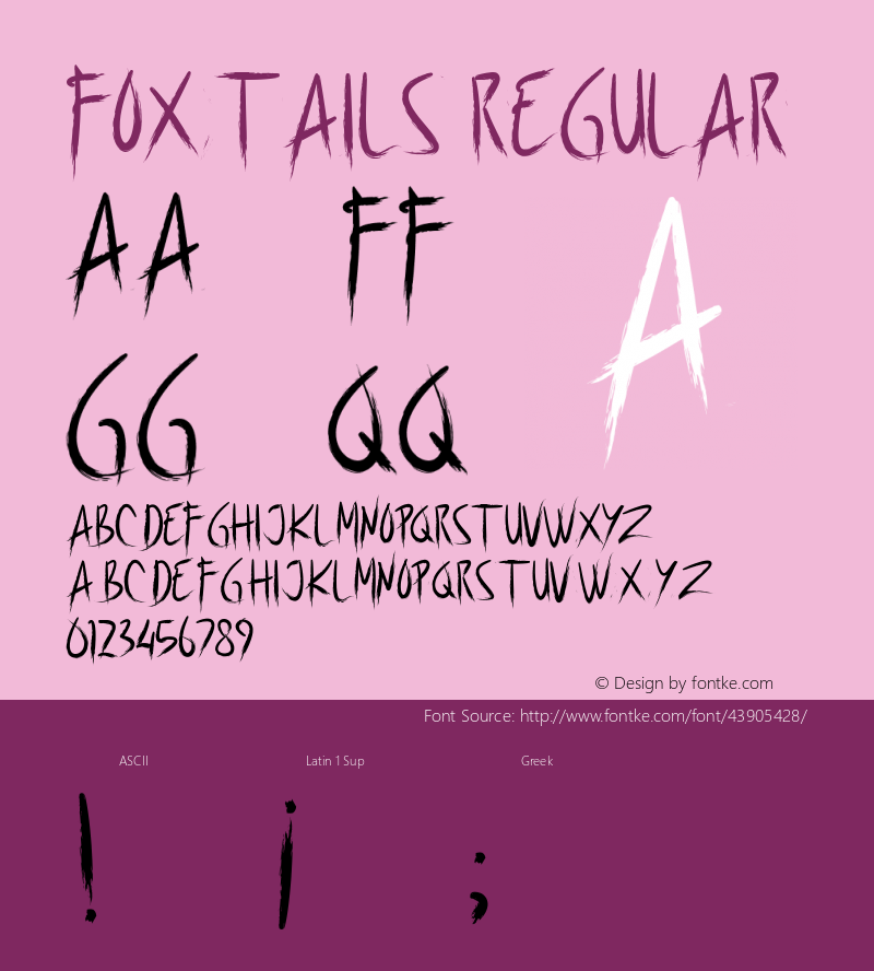 Foxtails Version 1.00;August 9, 2019;FontCreator 11.5.0.2427 32-bit Font Sample