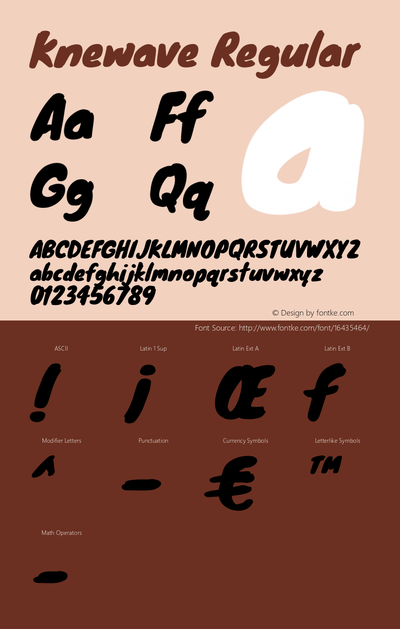 Knewave Regular Version 1.001 Font Sample