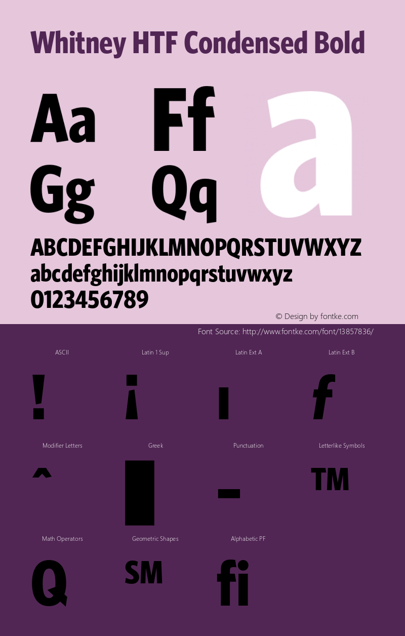 Whitney HTF Condensed Bold 001.000 Font Sample