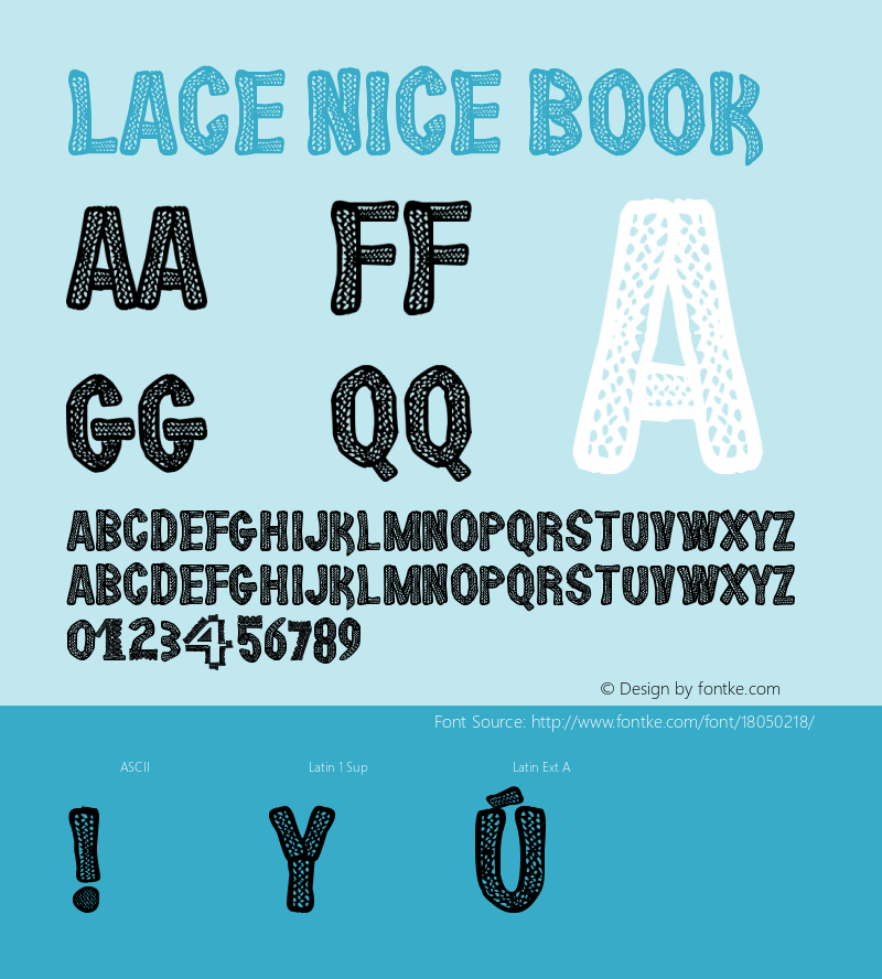 Lace Nice Book Version 1.00 September 19, 2 Font Sample