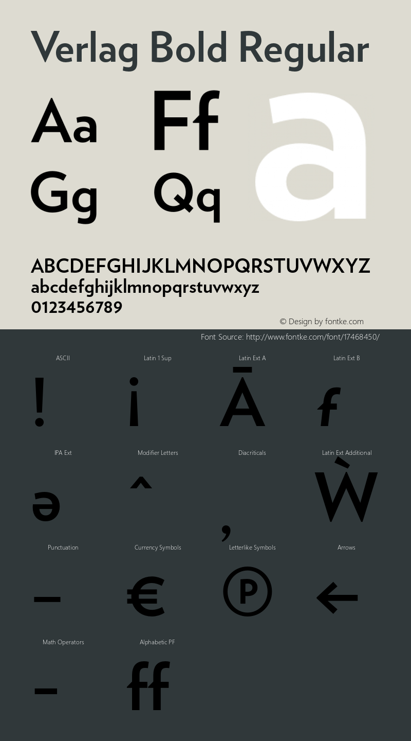 Verlag Bold Regular Version 1.210 Font Sample