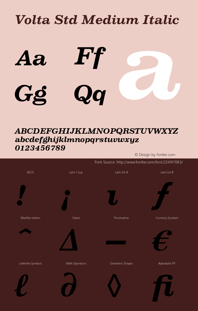 VoltaStd-MediumItalic Version 1.00图片样张