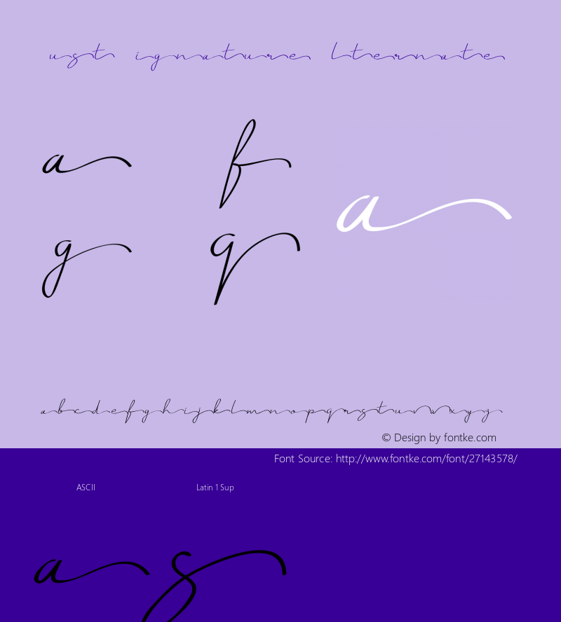 Just Signature Alternate Version 1.002;Fontself Maker 2.3.0 Font Sample