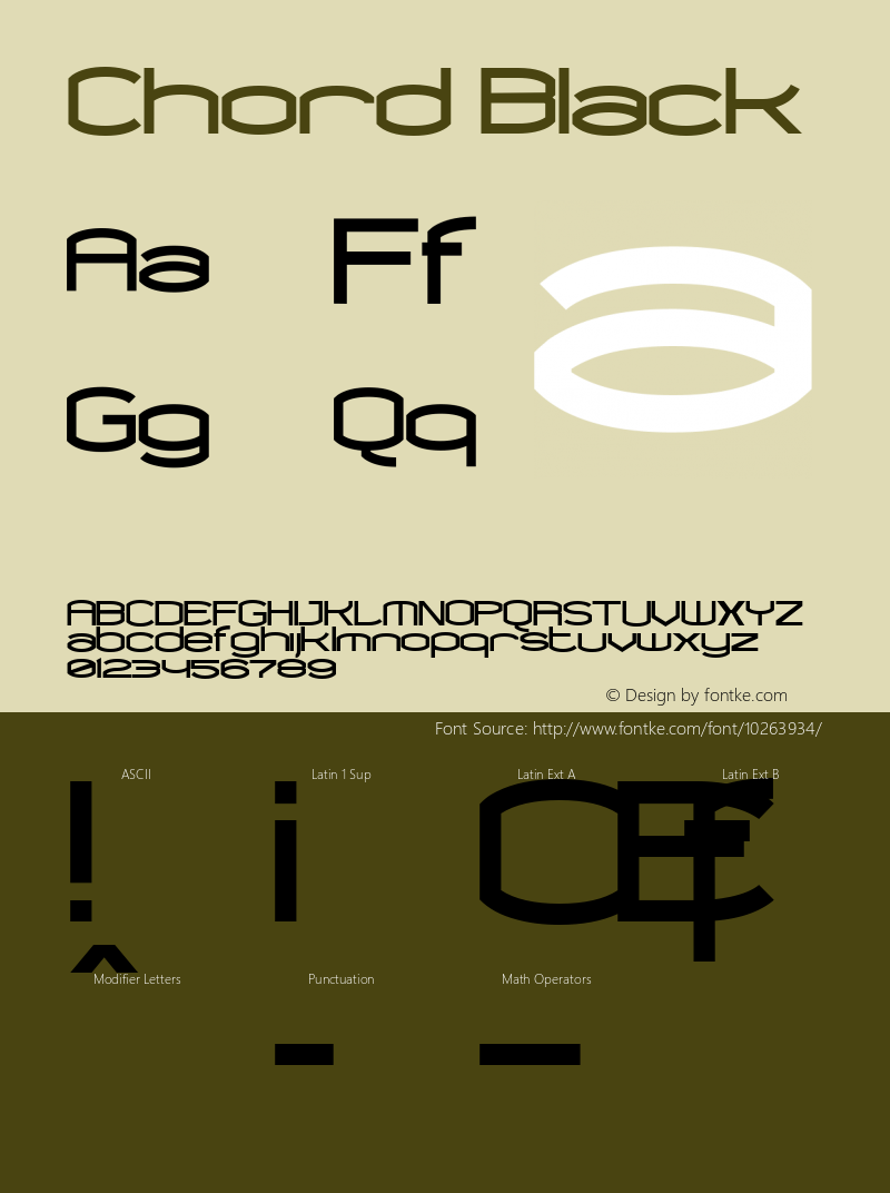 Chord Black Macromedia Fontographer 4.1 6/10/01 Font Sample