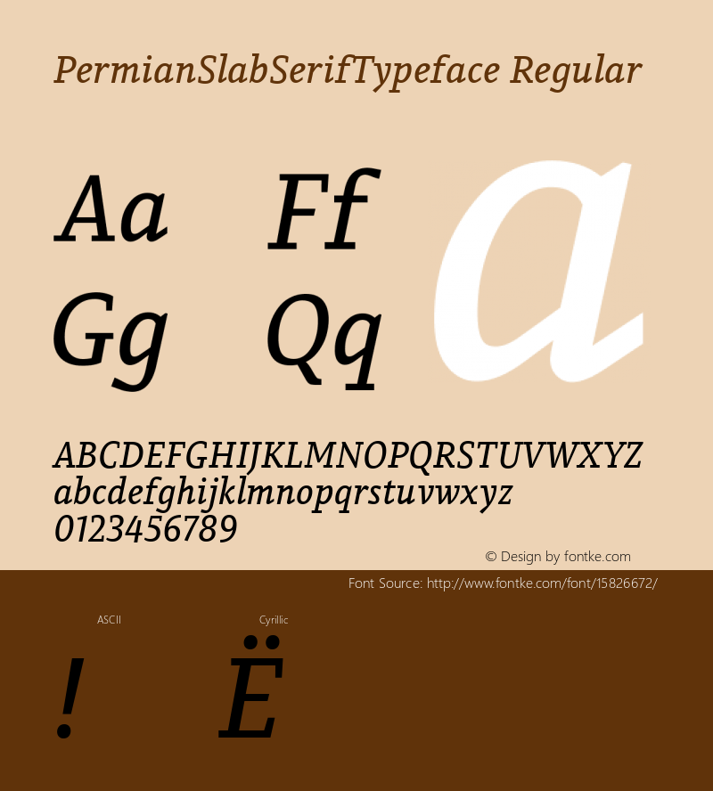 PermianSlabSerifTypeface Regular Version 1.000; ttfautohint (v1.4.1) Font Sample