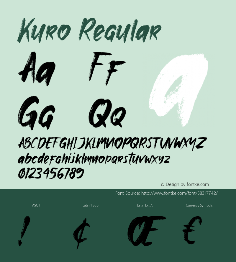 Kuro Version 1.000;PS 001.001;hotconv 1.0.56 Font Sample