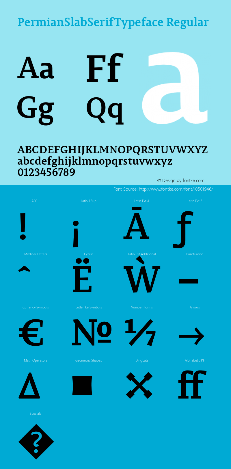 PermianSlabSerifTypeface Regular Version 1.000 Font Sample