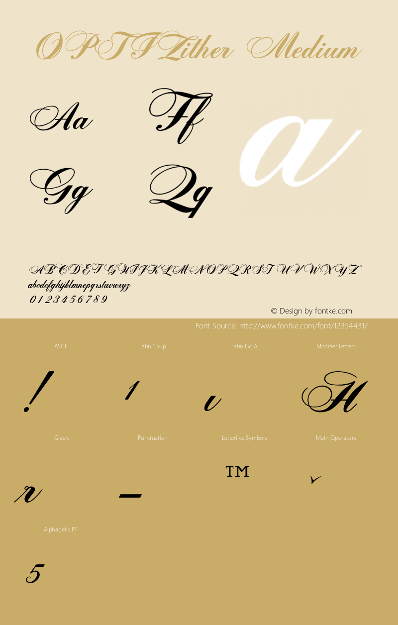 OPTIZither Medium Version 001.000 Font Sample