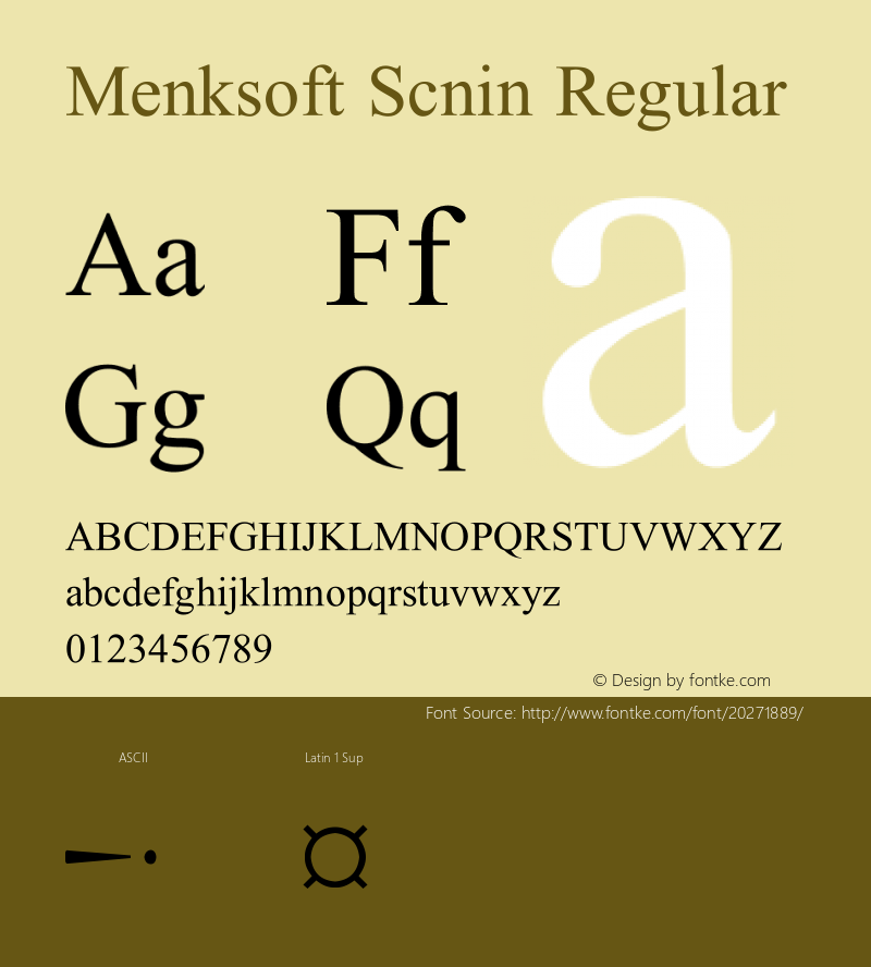 MenksoftScnin V 2.00 Font Sample