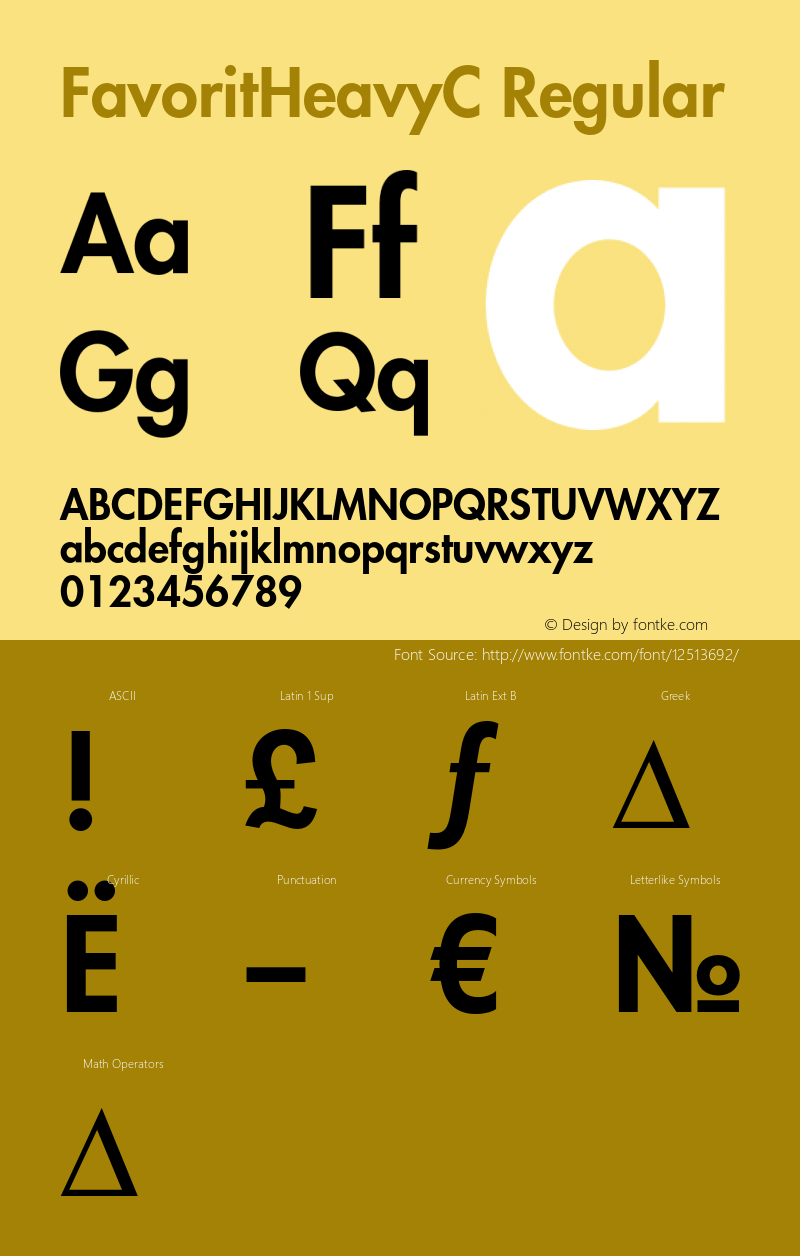 FavoritHeavyC Regular OTF 1.0;PS 001.000;Core 116;AOCW 1.0 161 Font Sample