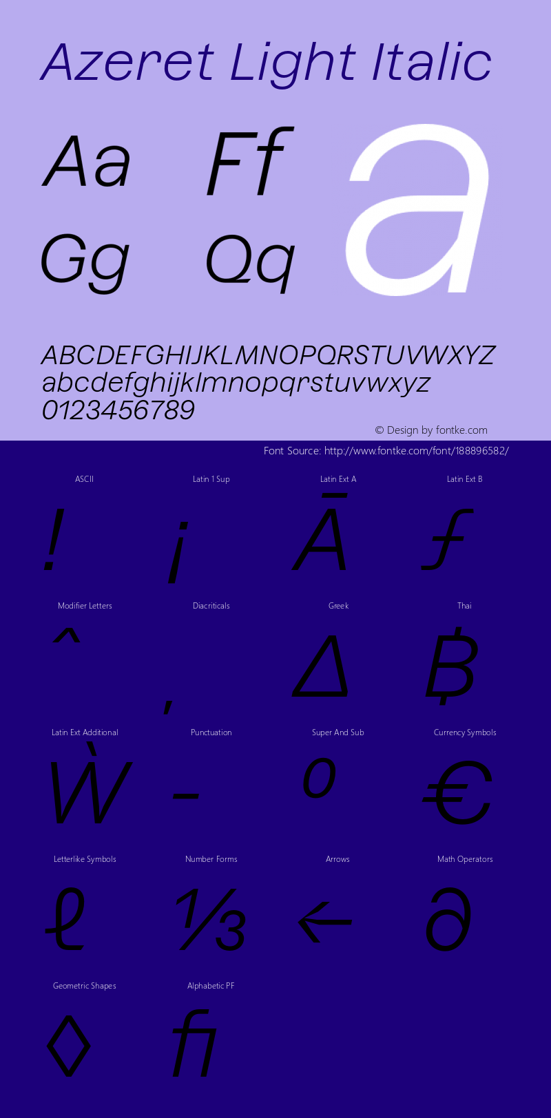 Azeret Light Italic Version 1.000; Glyphs 3.0.3, build 3084图片样张