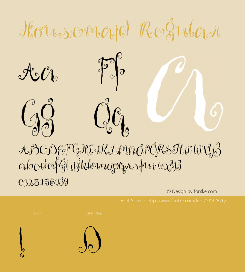 Housemaid Regular Version 001.000 Font Sample