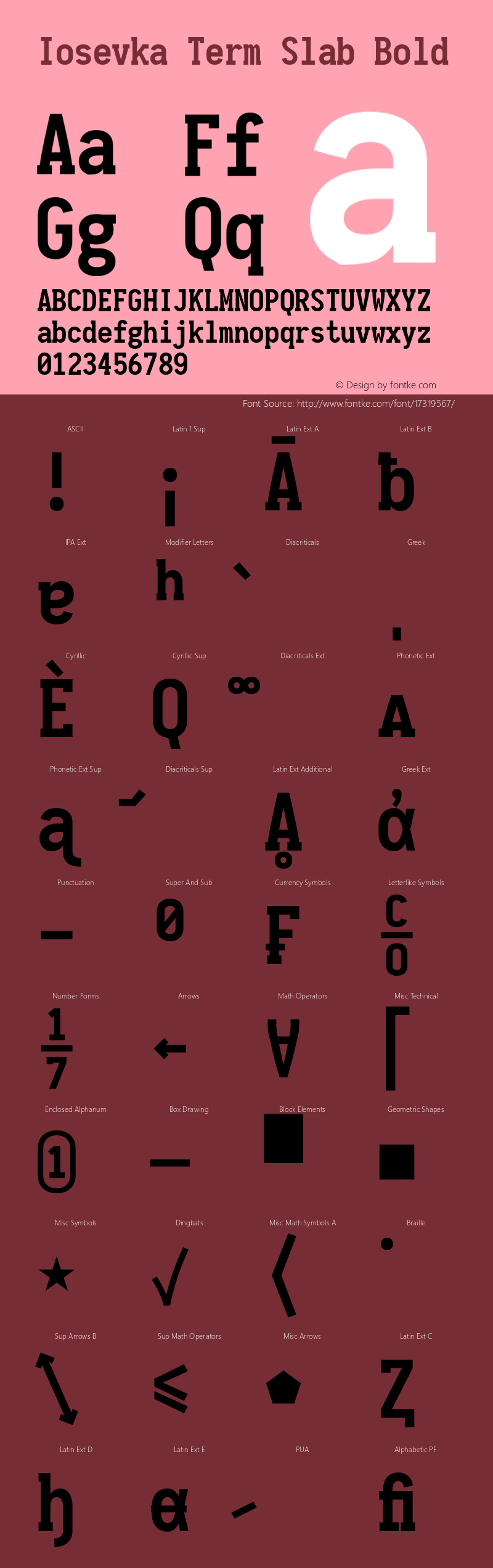 Iosevka Term Slab Bold 1.9.0 Font Sample