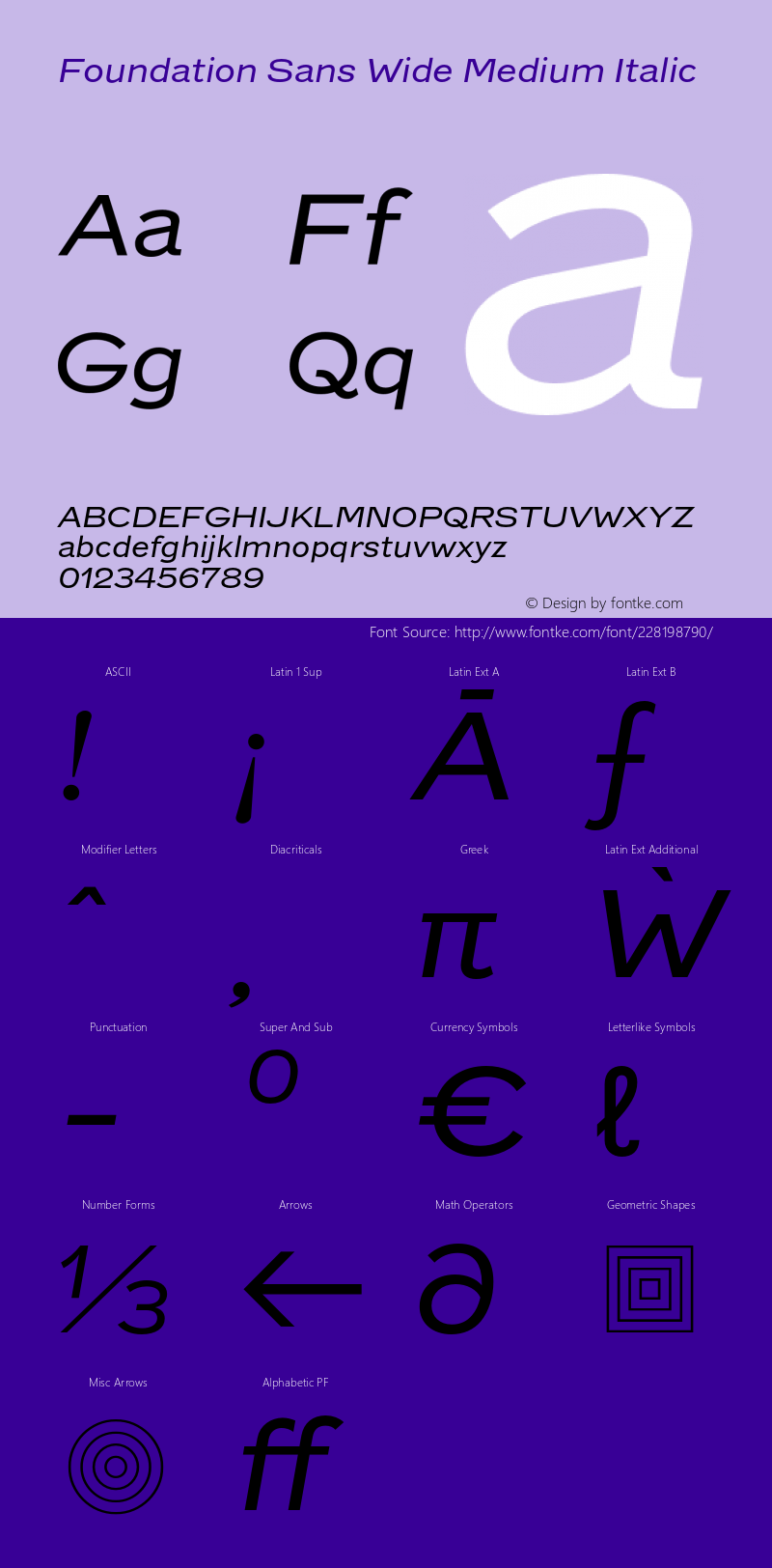 FoundationSansWide-MediumItalic Version 1.001图片样张