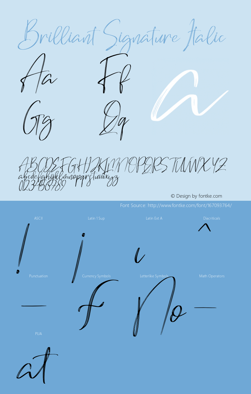 Brilliant Signature Italic Version 1.00;April 27, 2021;FontCreator 13.0.0.2683 64-bit Font Sample