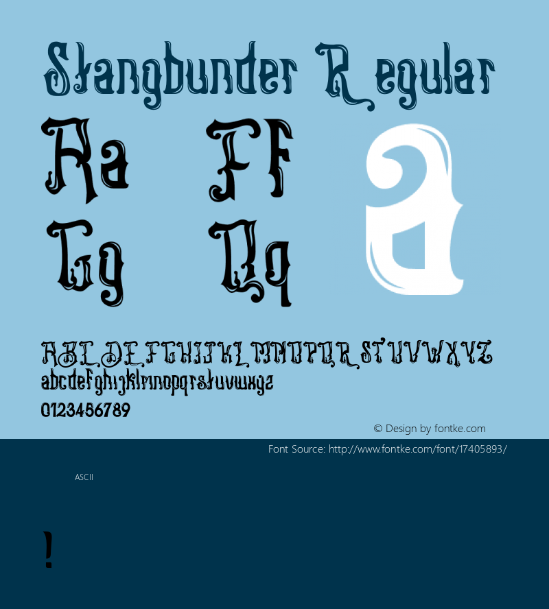 Stangbunder Regular Version 1.000;PS 001.001;hotconv 1.0.56 Font Sample
