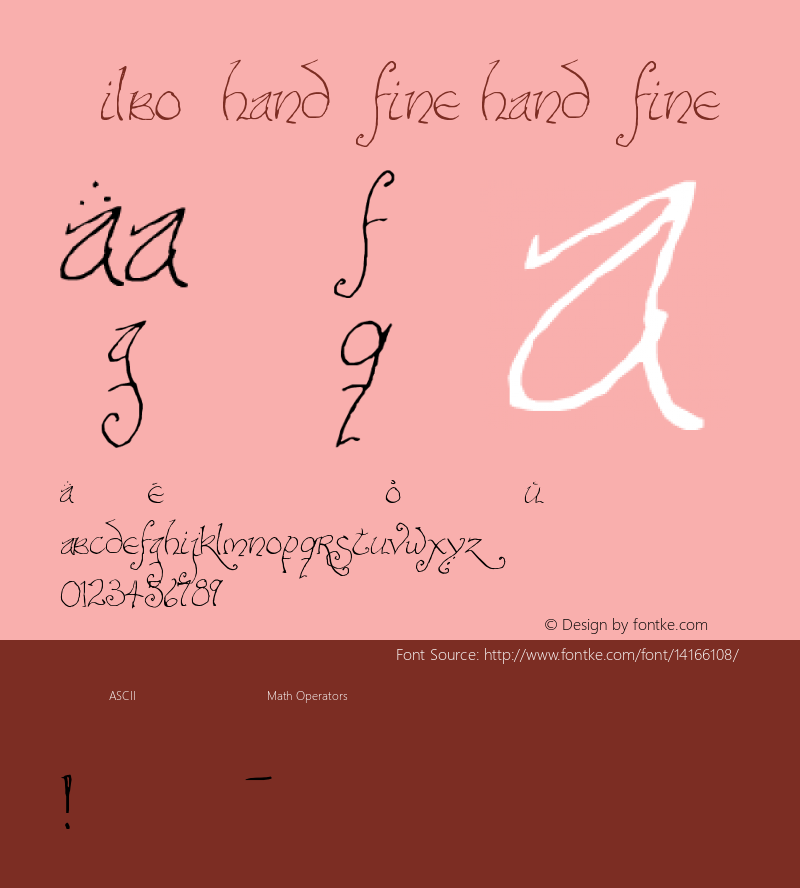 Bilbo-hand-fine hand-fine Version 1.0 Font Sample