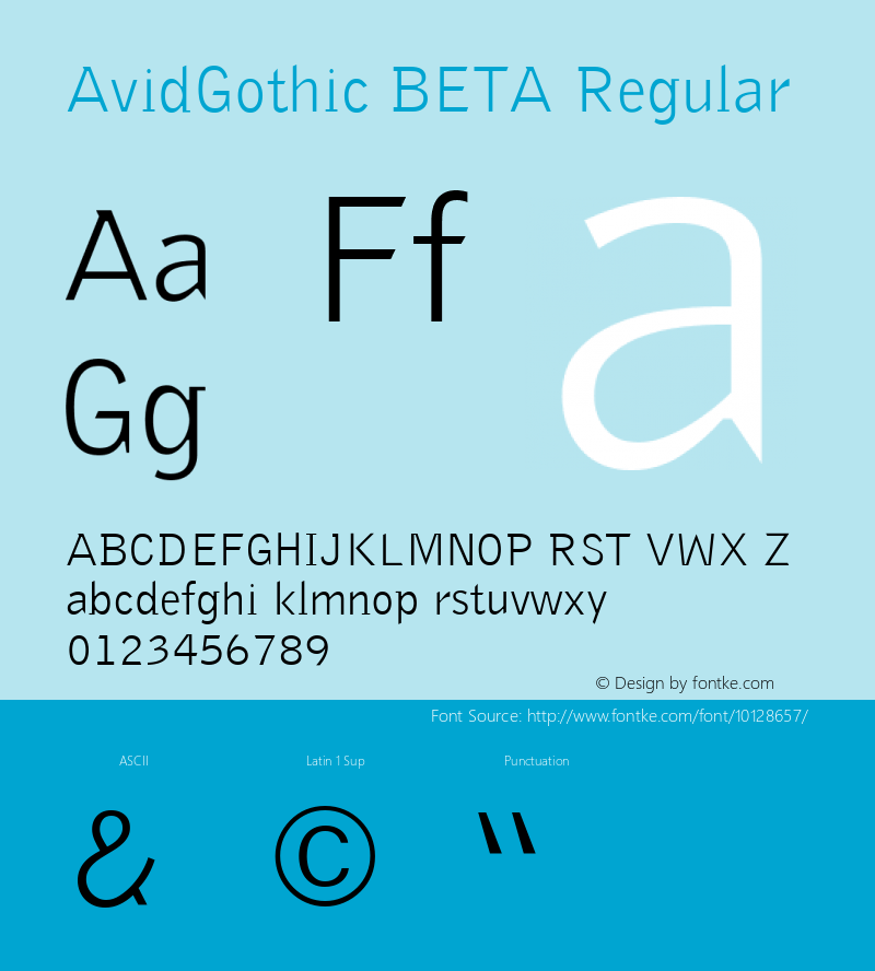 AvidGothic BETA Regular 001.000 Font Sample