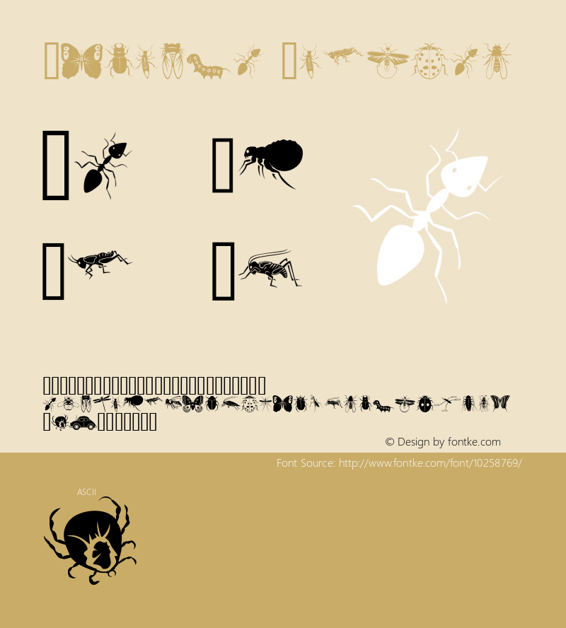 Insecta Regular Macromedia Fontographer 4.1 7/20/00 Font Sample