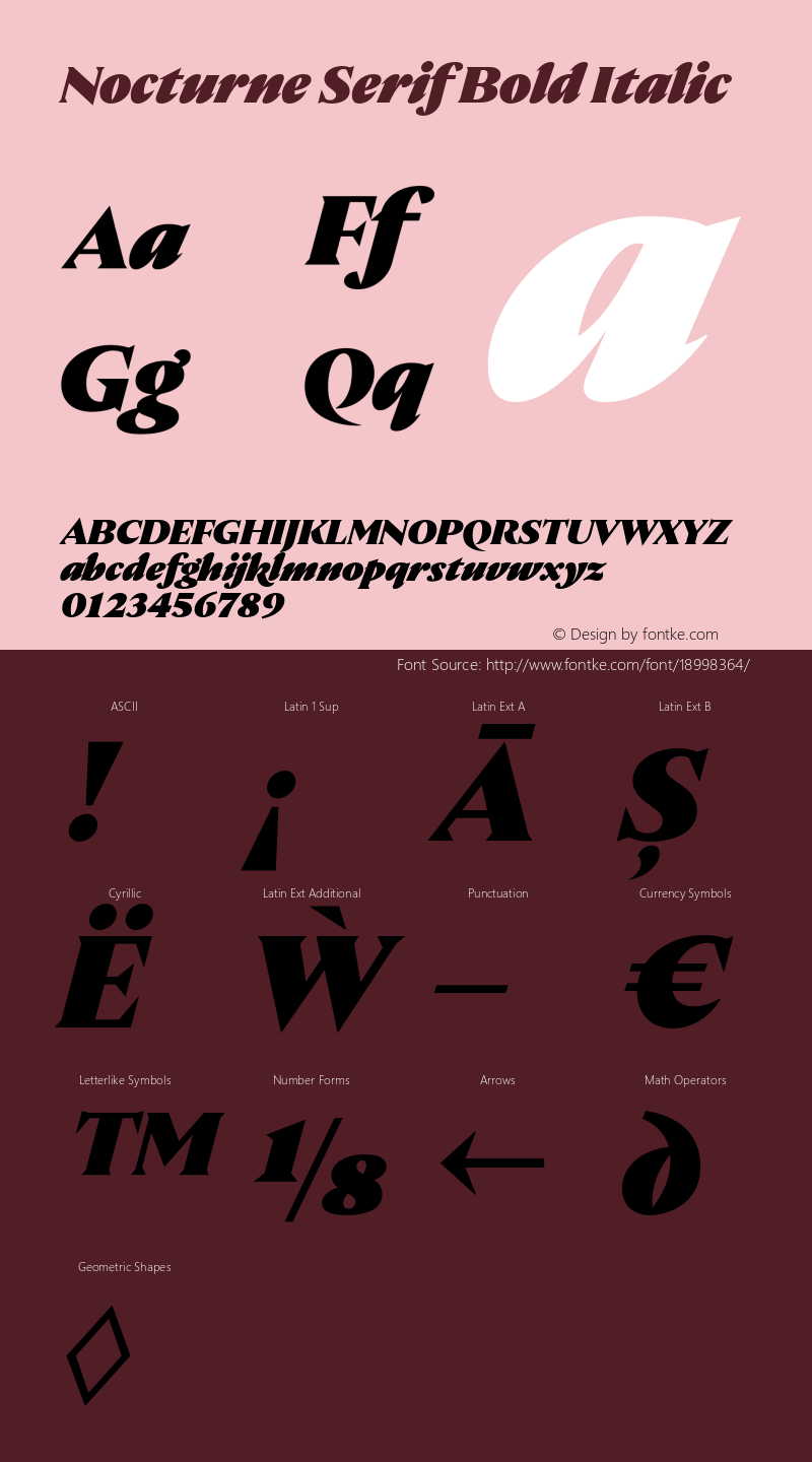 Nocturne Serif Bold Italic Version 1.000;PS 001.000;hotconv 1.0.88;makeotf.lib2.5.64775 Font Sample