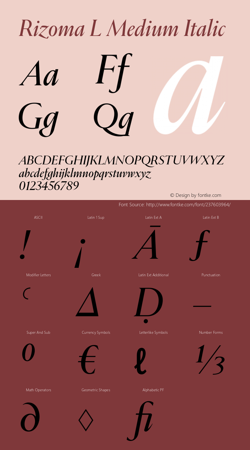 RizomaL-MediumItalic Version 1.000图片样张