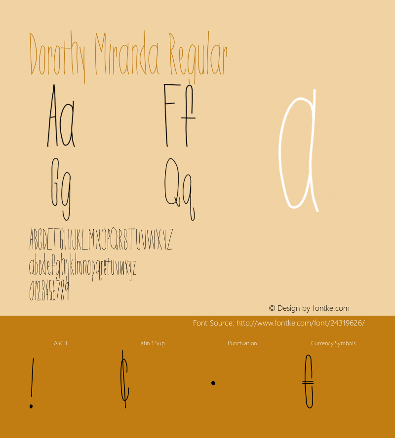 Dorothy Miranda Version 1.001;Fontself Maker 1.1.0 Font Sample