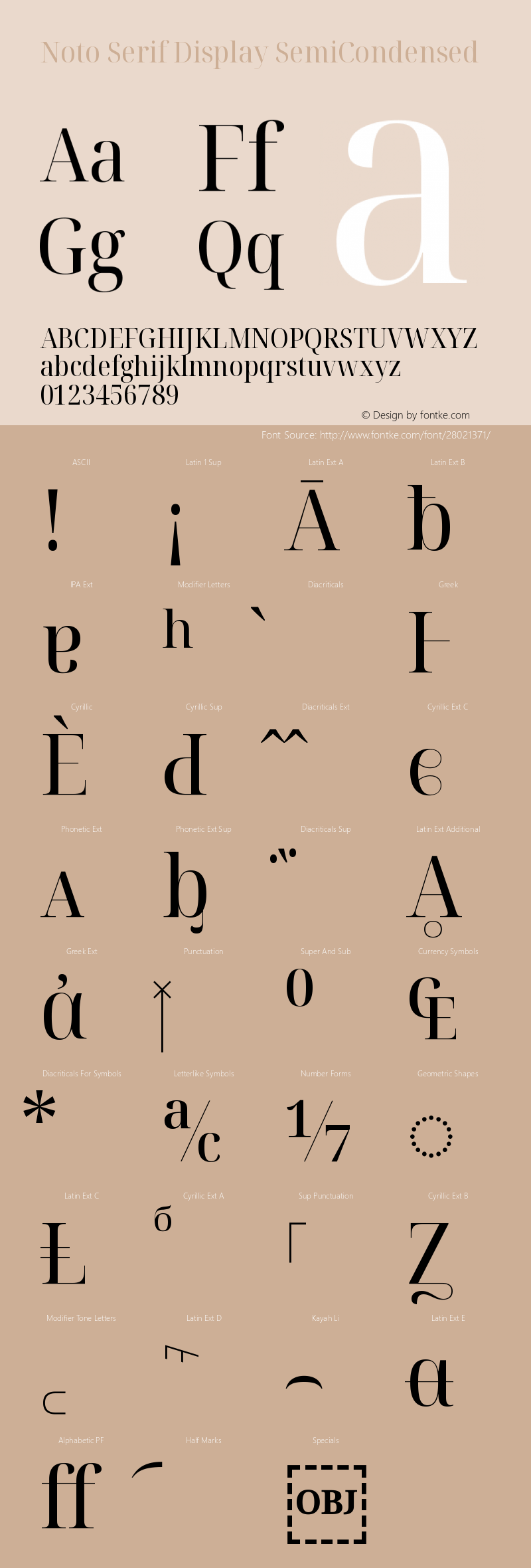 Noto Serif Display SemiCondensed Version 2.001 Font Sample